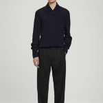 COS Shawl Collar Ribbed Merino Wool Sweater – Navy