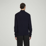COS Shawl Collar Ribbed Merino Wool Sweater – Navy