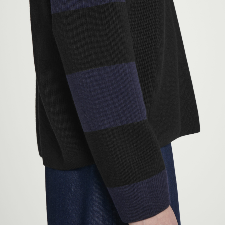 COS Stripe Merino Wool Sweater – Black / Stripe