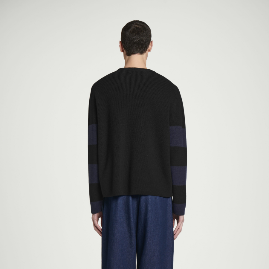 COS Stripe Merino Wool Sweater – Black / Stripe
