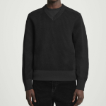 COS Panel Wool V-Neck Sweater – Black