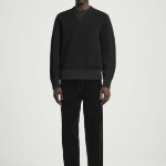 COS Panel Wool V-Neck Sweater – Black