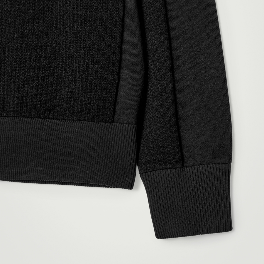 COS Panel Wool V-Neck Sweater – Black