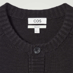 COS Wool Blend Crewneck Cardigan – Black