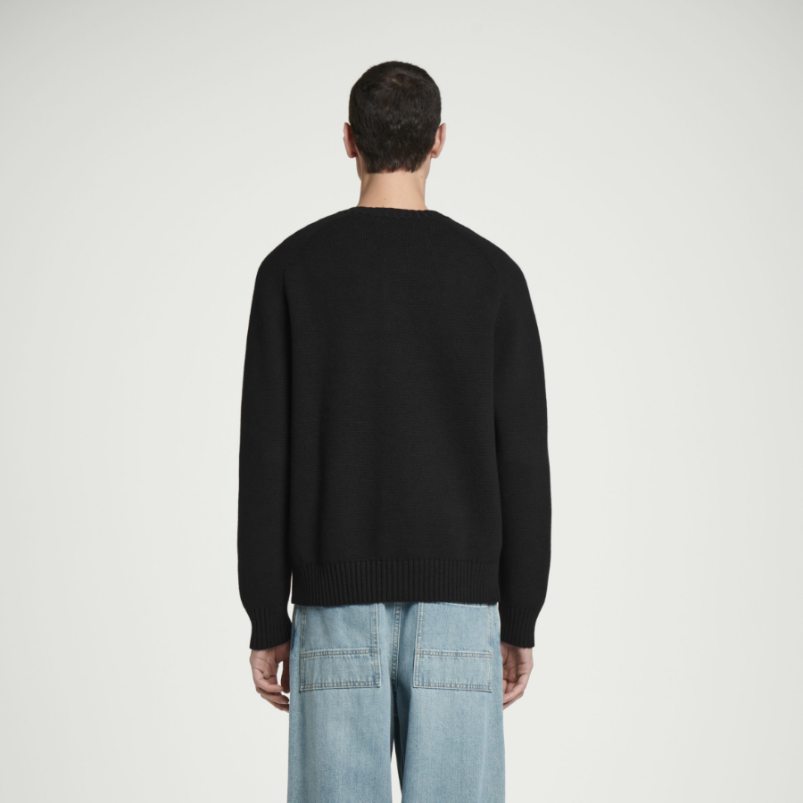 COS Wool Blend Crewneck Cardigan – Black