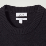 COS Boiled Wool Crewneck Sweater – Black