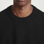 COS Boiled Wool Crewneck Sweater – Black