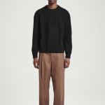 COS Boiled Wool Crewneck Sweater – Black