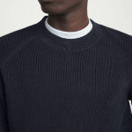 COS Regular Ribbed Knit Cotton Sweater – Navy