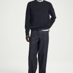 COS Regular Ribbed Knit Cotton Sweater – Navy