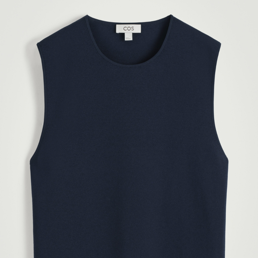 COS Knitted Sports Sleeveless Top – Navy