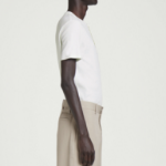 COS Slim Ribbed Henley T-Shirt – White