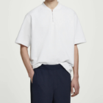 COS Half-Zip Cotton T-Shirt – White