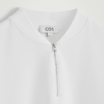 COS Half-Zip Cotton T-Shirt – White