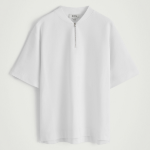 COS Half-Zip Cotton T-Shirt – White