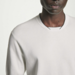 COS Contrast-Tip Knit T-Shirt – White