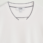 COS Contrast-Tip Knit T-Shirt – White