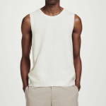 COS Textured Knit Cotton Sleeveless Top – Off White
