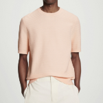COS Textured Knitted Cotton T-Shirt – Apricot