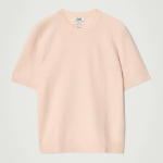 COS Textured Knitted Cotton T-Shirt – Apricot