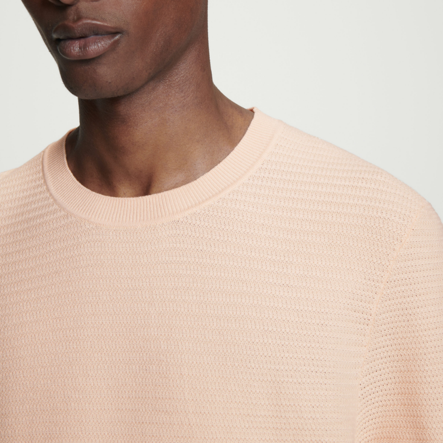 COS Textured Knitted Cotton T-Shirt – Apricot