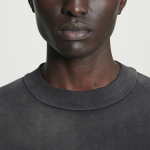 COS Oversized Faded Mock-Neck Cotton T-Shirt – Black