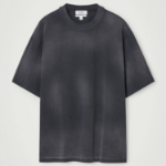 COS Oversized Faded Mock-Neck Cotton T-Shirt – Black
