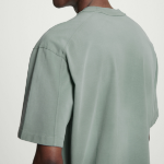 COS Oversized Faded Mock-Neck Cotton T-Shirt – Green