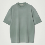 COS Oversized Faded Mock-Neck Cotton T-Shirt – Green