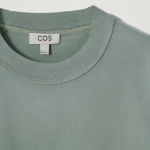 COS Oversized Faded Mock-Neck Cotton T-Shirt – Green