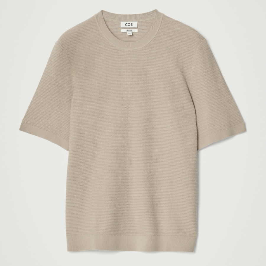COS Textured Knitted Cotton T-Shirt – Mole