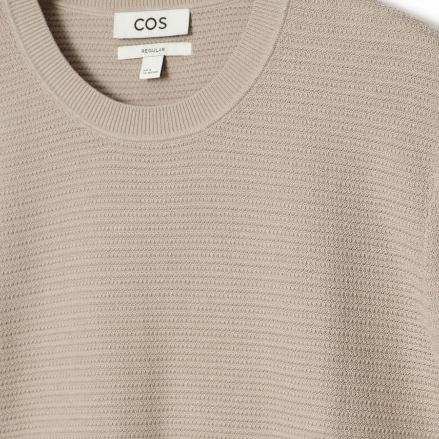 COS Textured Knitted Cotton T-Shirt – Mole