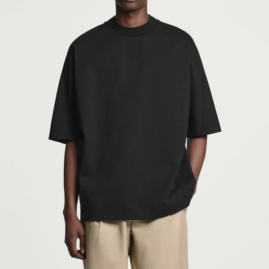 COS Oversized Heavyweight Mock-Neck T-Shirt – Black