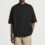 COS Oversized Heavyweight Mock-Neck T-Shirt – Black