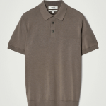 COS Slim Knit Silk Polo Shirt – Dark Mole