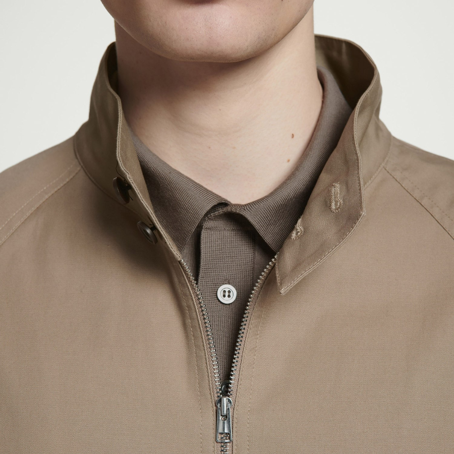 COS Slim Knit Silk Polo Shirt – Dark Mole