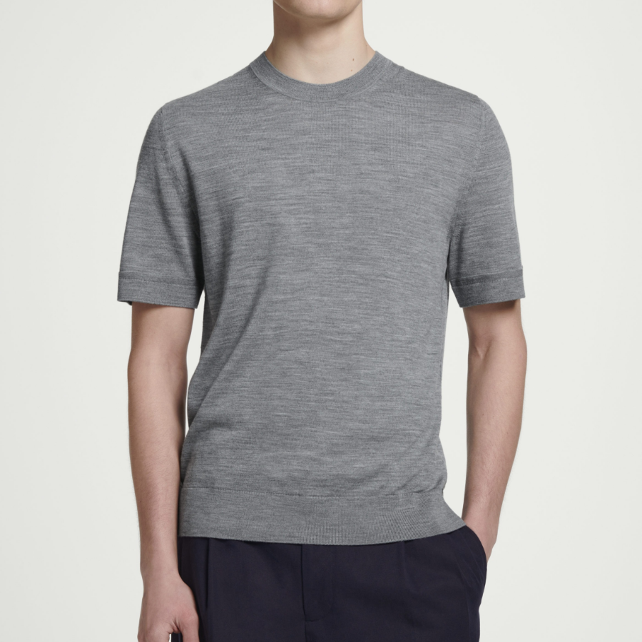 COS Slim-Fit Merino Wool T-Shirt – Grey
