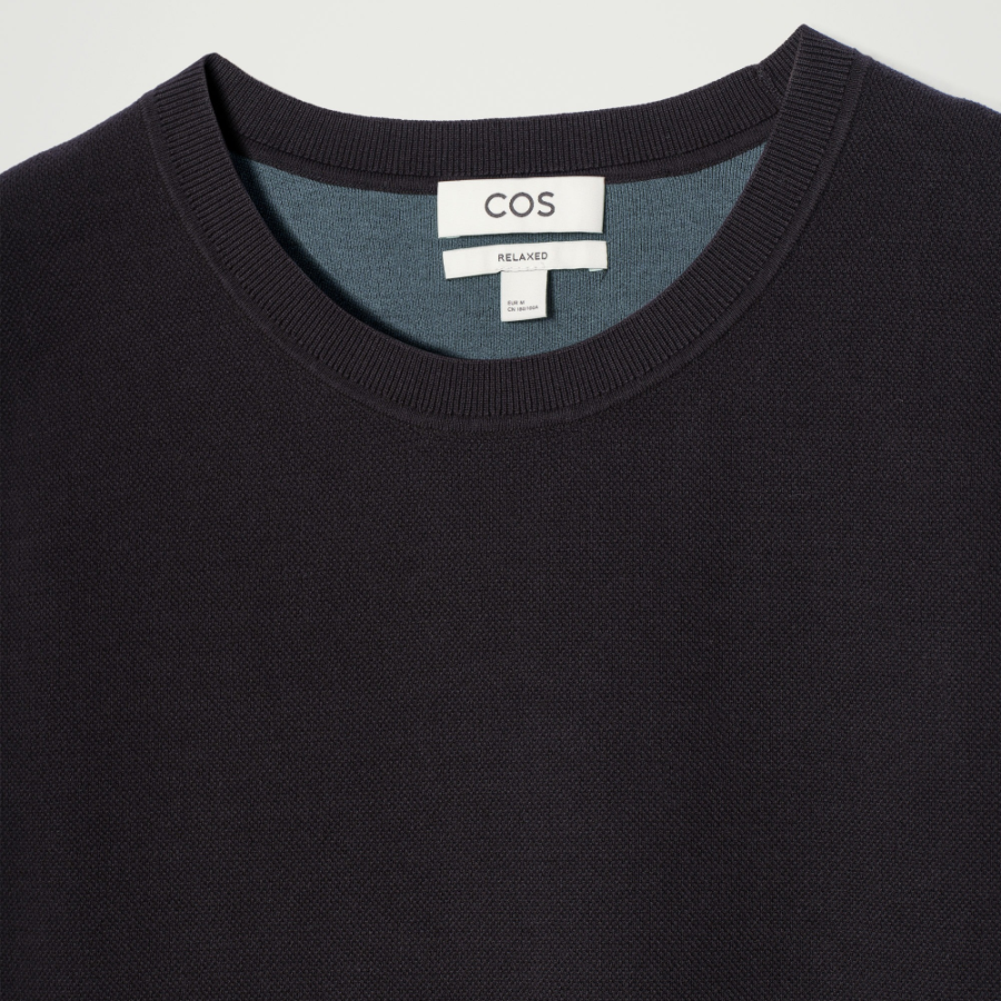 COS Double-Face Knitted Sleeveless Top – Navy