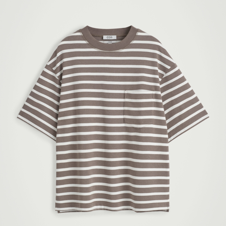 COS Oversized Heavyweight Cotton T-Shirt – Safari Stripe