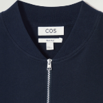 COS Half-Zip Cotton T-Shirt – Navy