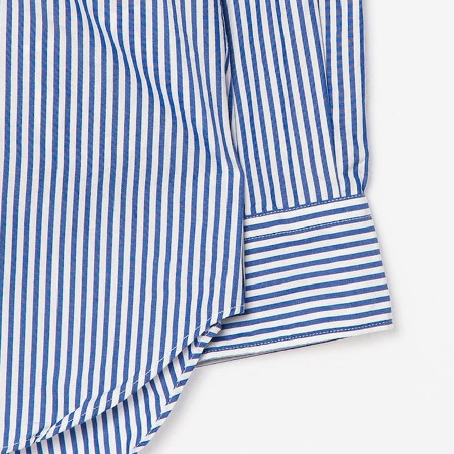 PLAY COMME DES GARCONS Black Heart Wappen Striped Shirt — Navy