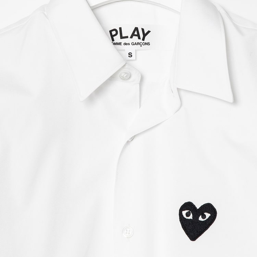 PLAY COMME DES GARCONS Black Heart Wappen Plain Shirt — White