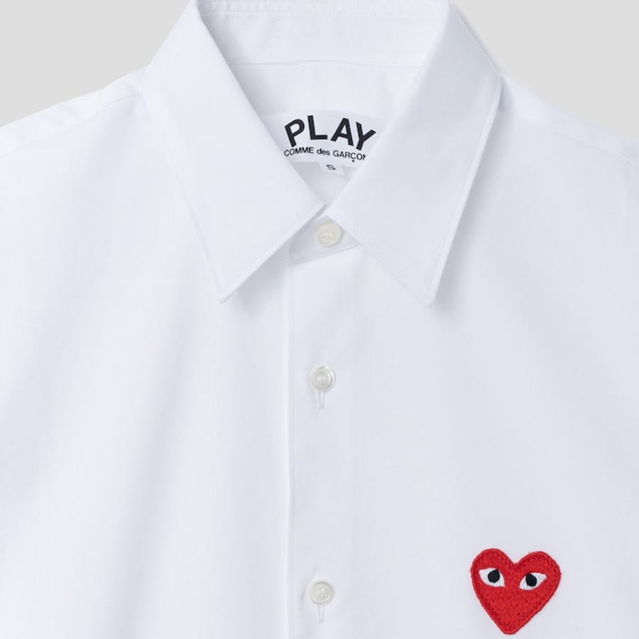 PLAY COMME DES GARCONS Red Heart Wappen Shirt — White