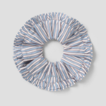 GANNI Yarn Dyed Stripe Frill Scrunchie – Sky Blue