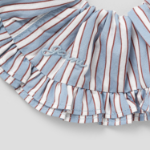 GANNI Yarn Dyed Stripe Frill Scrunchie – Sky Blue