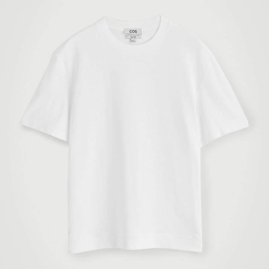 COS Relaxed Slub Cotton-Linen T-Shirt – White