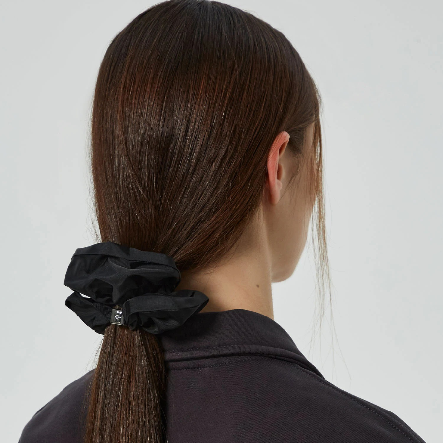 GANNI Duchesse Nylon Scrunchie – Black