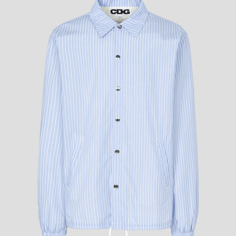 CDGCDGCDG Cotton Stripe Coach Jacket — Blue