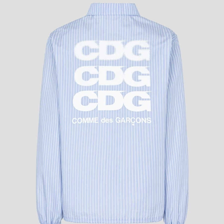 CDGCDGCDG Cotton Stripe Coach Jacket — Blue