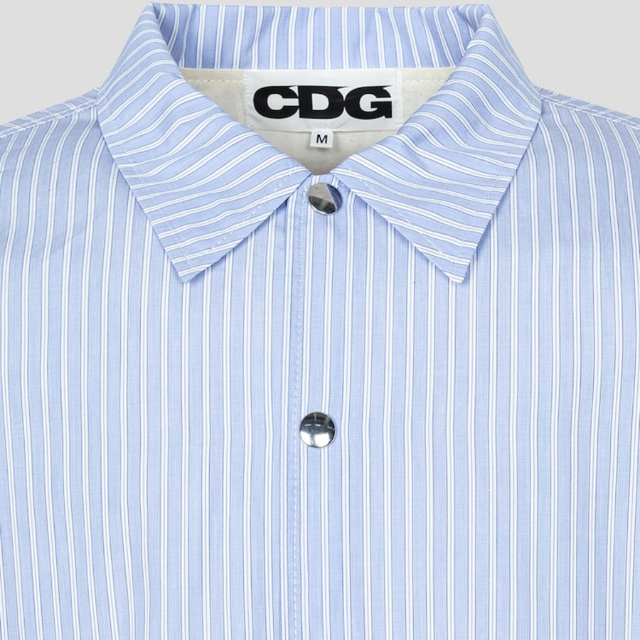 CDGCDGCDG Cotton Stripe Coach Jacket — Blue
